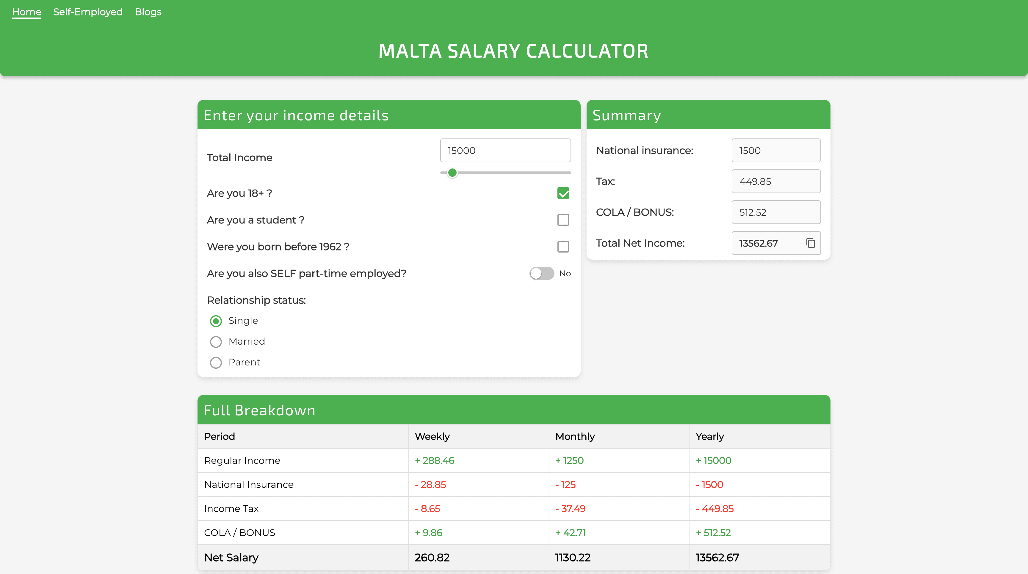 Malta Tax Calculator Tool 1