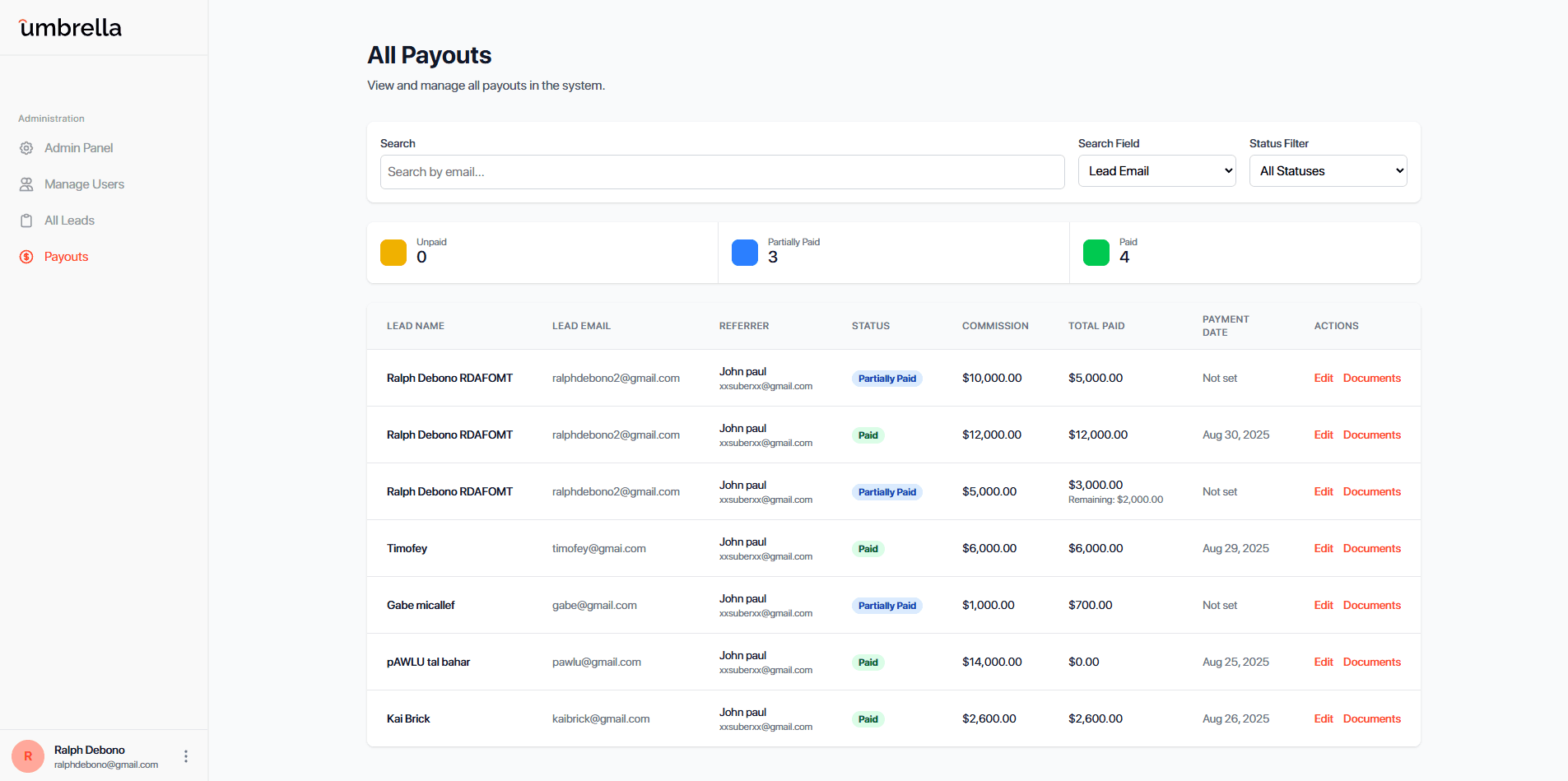Umbrella Referral Platform 12