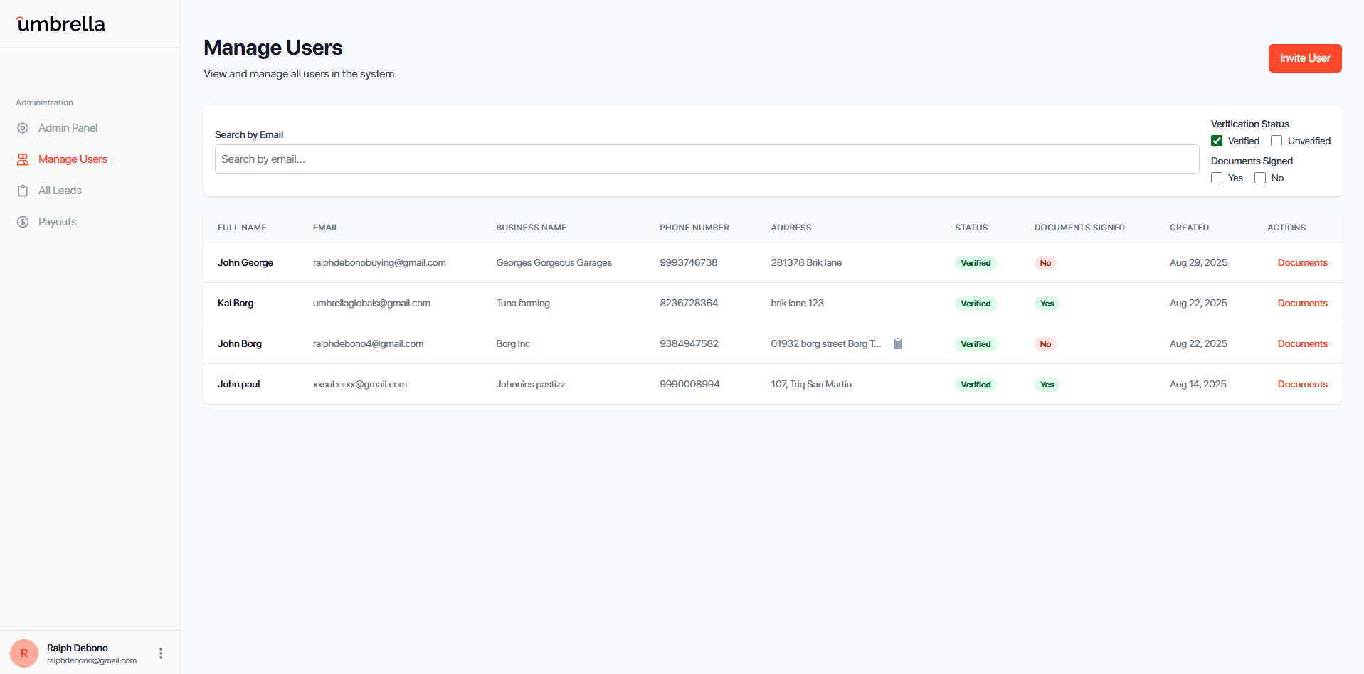 Umbrella Referral Platform 9