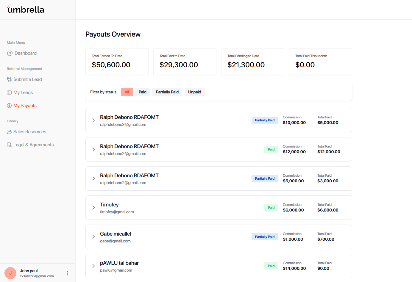 Umbrella Referral Platform 5